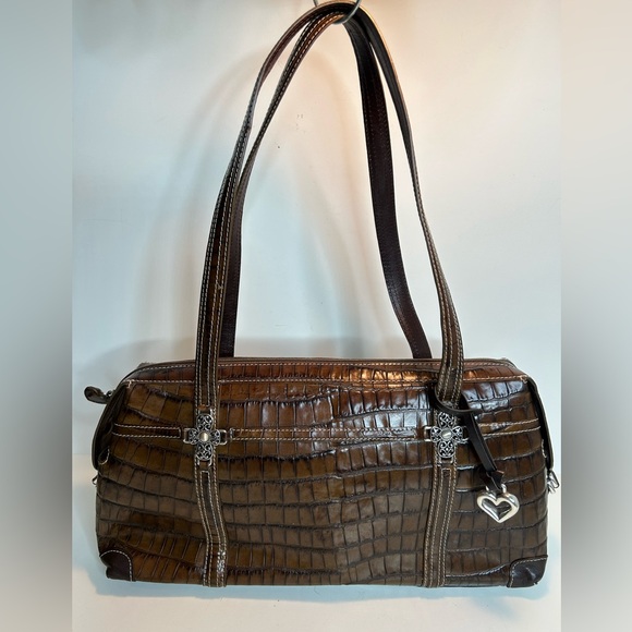 Brighton Tobacco Brown Ana Rosa Crocodile-Embossed Leather...